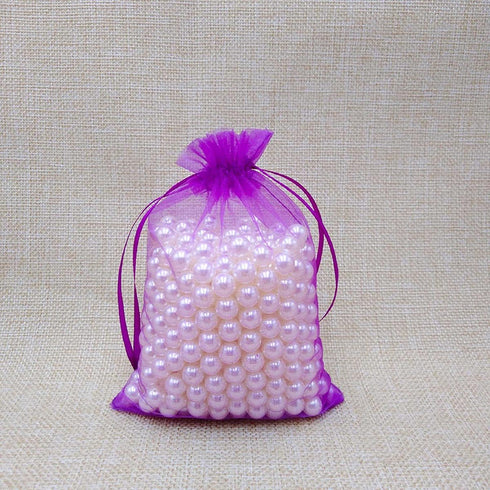 4x6 Inch Organza Gift Bags with Drawstring for Jewelry,Candy,100 Pcs Purple Sachet,Sheer Fabric Mesh Pouches for Baby Shower,Girl Birthday Present...