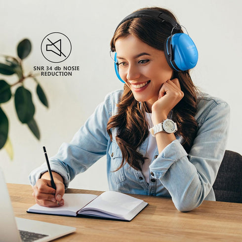 Hearing Protection Ear Muffs,NRR 28db Noise Cancelling for Shooting, Mowing, Construction,Blue...