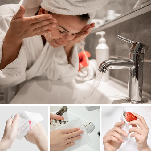 Nature's Purity Disposable Face Towel, Super Soft Face Clean Towels XL for Skincare and Makeup Removal, Biodegradable Face Washing Towels Face Dry...