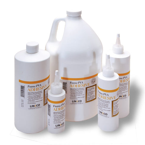 LINECO PVA Adhesive, Picture Frame Glue, Adhere Wood or MDF Frames, Dries Clear Flexible, 4 oz, Ideal for Wood Paper Board Framing Collage Crafts ...