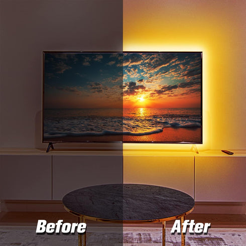 phopollo LED Lights for TV, 12.5Ft TV LED Backlight, LED Strip Lights for TV 55-65 inch, Bluetooth Color Changing LED TV Lights, App Control, USB ...