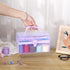 BTSKY Multipurpose Plastic Craft Storage Containers with Removable Tray, Clear Plastic Storage Box with Lid & Handle, Easy Carry & Stack Small Sto...
