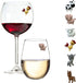 Barnyard Animal Wine Charms – Magnetic Glass Markers and Identifiers Set of 6...