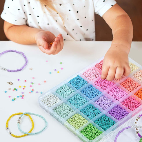 3mm Seed Beads for Jewelry Bracelet Making Kit 24 Colors Bracelet Making Kit for Girls Adults Friendship Bracelet Kit for Jewelry Making DIY Craft...