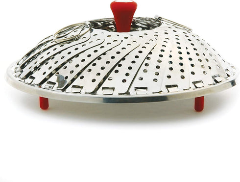 Norpro Large Vegetable Steamer with Detachable Silicone Post, Red, One Size, As Shown...