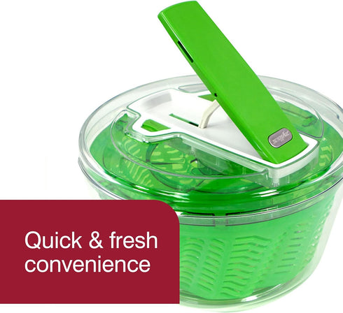 Zyliss Swift Dry Salad Spinner Large - Plastic Lettuce Colander and Spinner - Vegetable and Fruit Washer and Dryer - Dishwasher Safe Produce Tosse...