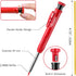 Hiboom Mechanical Carpenter Pencil Set, 3 Pcs Carpenter pencil with Sharpener and 12 Pcs Refills, 3 Pcs Deep Hole Marker, Heavy Duty Construction ...