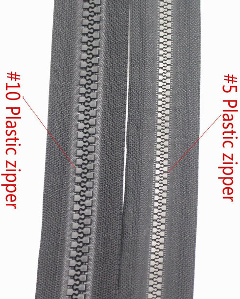 Meillia 106 Inch Black 10# Separating Plastic Zipper With Double Silver Pulls - Large Long Vislon for Sewing Sleeping Bags, Boat Canvas Cover, Ten...