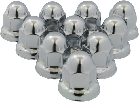Roadpro RP-33SS10 33mm Stainless Steel Flanged Lug Nut Cover, (Pack of 10)...