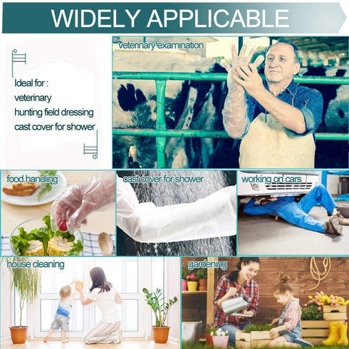 50Pcs Veterinary Insemination Rectal Long Gloves Disposable Plastic Full Arm 35inch Field Dressing Palpation Gutting...