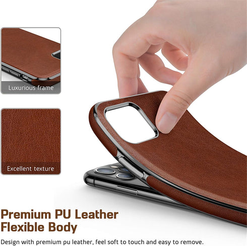 LOHASIC for Luxury Leather iPhone 11 Pro Max Case – Slim Designer Soft Leather Cover, Anti-Slip Grip, Business Phone case for Men & Women, Protect...