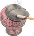 Windproof Ashtray with Lid for Cigarettes Metal Portable Cigar Ashtray Odor Eliminator for Indoor outdoor Hand Stamped Rose Pattern with Sparkle F...