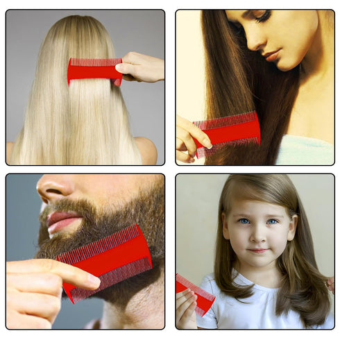 Double-Sided Pet Grooming Comb Set, 6-Pack Flea and Lice Combs with Rounded Teeth, Professional Dematting Tool for Pets...