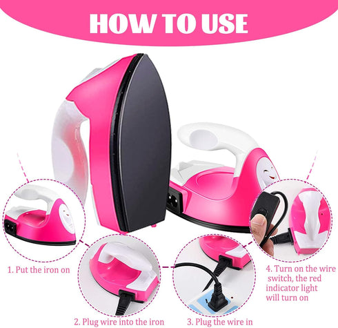 Mini Heat Press Small Iron Portable Heat Press Machine Mini Craft Iron with Charging Base Accessories for DIY T-Shirts, Shoes, Bag and Hats Heat T...