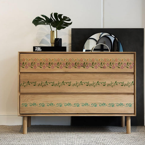 FINGERINSPIRE Flower Border Stencil (4 Style) 11.7x8.3inch Reusable Flower Drawing Stencil Vines Pattern Stencil Ivy Decoration Stencil for Painti...