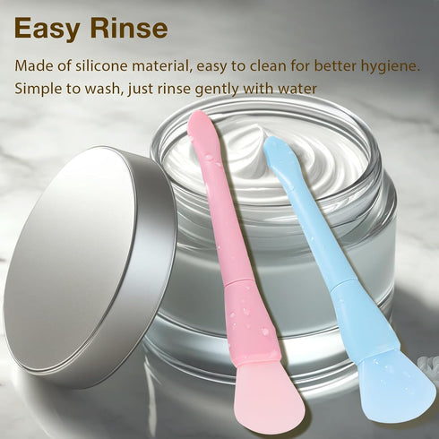 4PCS Silicone Face Mask Applicator Set: Dual-Ended Facial Mask Brush with Spatula for Mud, Clay - Skincare Tool...
