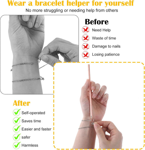 2pcs Bracelet Helper Tool Metal Clasp Fastener Helper Hand Tool for Jewelry bracelet Assistance too Necklace Jewelry Watch Clasp Helper Portable B...