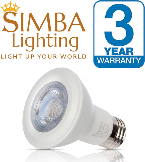 Simba Lighting LED PAR20 Light Bulb 6W 38deg Spotlight Dimmable (6-Pack) for Indoor Recessed Can, Range Hood and Outdoor PAR 20, 120V E26 Base, 40...