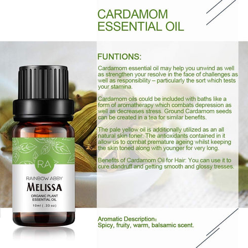 Cardamom Essential Oil 100% Pure Oganic Plant Natrual Cardamom Oil for Diffuser Message Skin Care - 10ML...