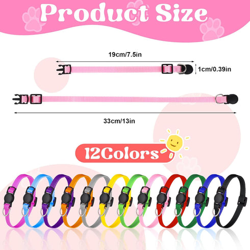 27Pcs Puppy Collars for Litter Adjustable Puppy Whelping Collars Soft Nylon Breakaway Puppy ID Collars with Safety Release Buckle for Newborn Pupp...