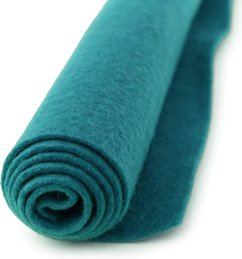 Peacock Blue Turquoise - Wool Felt Oversized Sheet - 20% Wool Blend - 1 12x18 inch Sheet...
