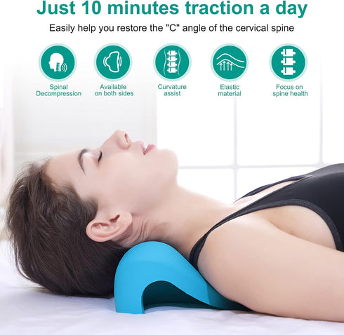Neck Stretcher, Neck and Shoulder Relaxer, Cervical Traction Device for TMJ Pain Relief and Spine Alignment, Chiropractic Pillow Neck Stretcher (B...
