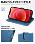 TUCCH Wallet Case, iPhone 12 Pro/12 5G, Lake Blue, TPU Shockproof Inner Shell, PU Leather, RFID Blocking, Card Holder, Magnetic Stand, Compatible ...