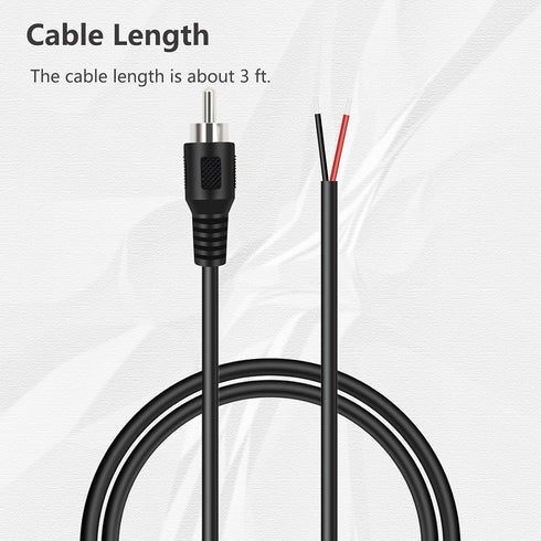 3ft RCA Male to Speaker Wire, RCA Male Plug Adapter Connector to Bare Wire Open End Audio Cable for Amplifier Audio Video Receiver Speakers...