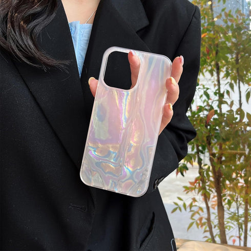 Designed for iPhone 15 Pro Case, Sparkly Cute Pearl Shiny Opal Translucent Clear Glitter Case for Girls Women, Slim Fit TPU Cover Protective Phone...