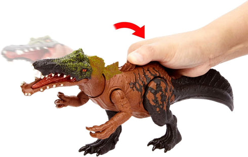 Mattel Jurassic World Wild Roar Dinosaur Toy with Sound & Attack Move, Irritator Posable Action Figure, 11 inches Long...