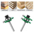 Pro Tongue and Groove Router Bit Set of 2 Pieces 1/4 Inch Shank Router Bit Set 3 Teeth Adjustable T Shape Wood Milling Cutter (Tongue and Groove R...