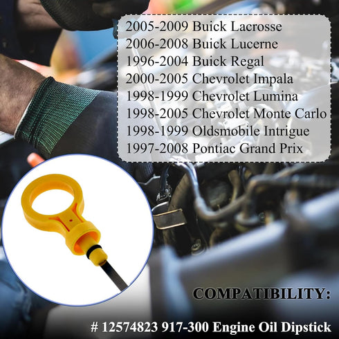 Engine Oil Level Dipstick Indicator Compatible with 2005-2009 Buick Lacrosse,2006-2008 Lucerne,1996-04 Regal,00-05 Impala,98-99 Lunima,98-99 Oldsm...