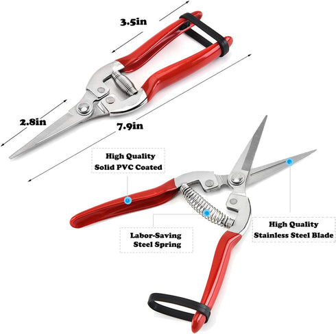 Pruning Shears with Stainless SK5 Steel Blades+Straight Tip Gardening Shears Garden Shears Garden Clippers Florist Scissors Hand Pruners Garden To...
