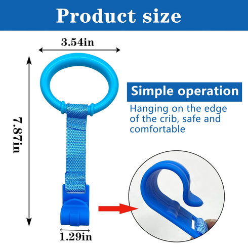 8PCS 4 Colors Baby Playpen Pull up Rings- Baby Crib Pull up Rings- Baby Walking Exercises Assistant Rings- Baby Bed Stand Up Rings Baby Cot Hangin...