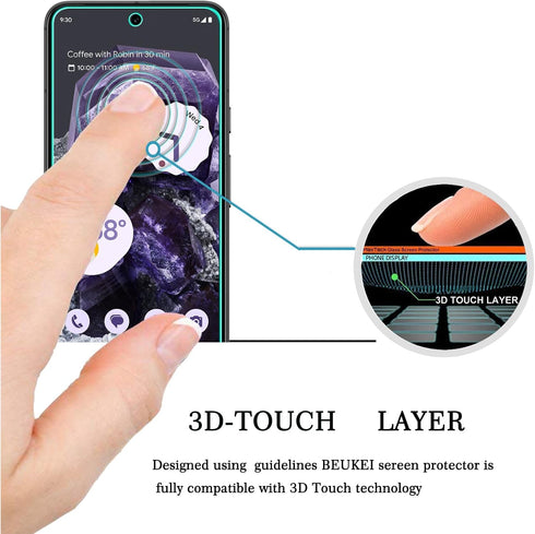 beukei (4 Pack) Compatible for Google Pixel 8 Pro 5G / Google Pixel 8 Pro Screen Protector Tempered Glass, (6.7 inch) Touch Sensitive,Case Friendl...