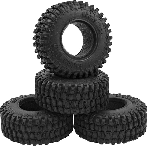 4Pcs ShareGoo 1.0" RC Crawler Tires Micro Rubber Tires Width 20mm Compatible with Axial 1/24 SCX24 Gladiator Bronco C10 JLU Deadbolt B17 RC Crawle...