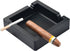 Cigar Ashtray Big Ashtrays for Cigarettes Outdoors Patio Large Black 4 Dual-use Rest Unbreakable Silicone Cigar Cigarette Ashtray for Outside/Indo...
