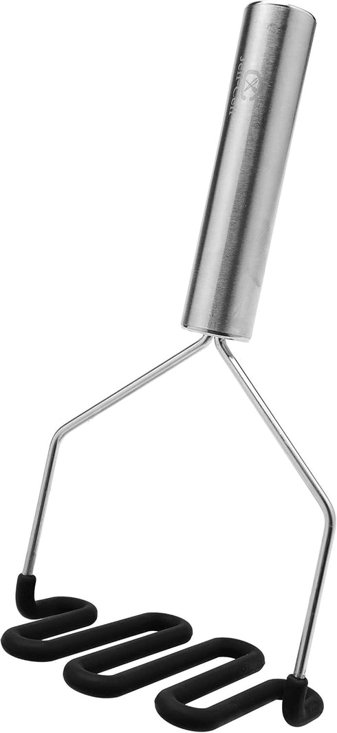 Jell-Cell Potato Masher - Silicone Protect Body with Premuim Stainless Steel Non-Scratch Cookware for Smooth Mashed Potato Vegetables and Fruits C...