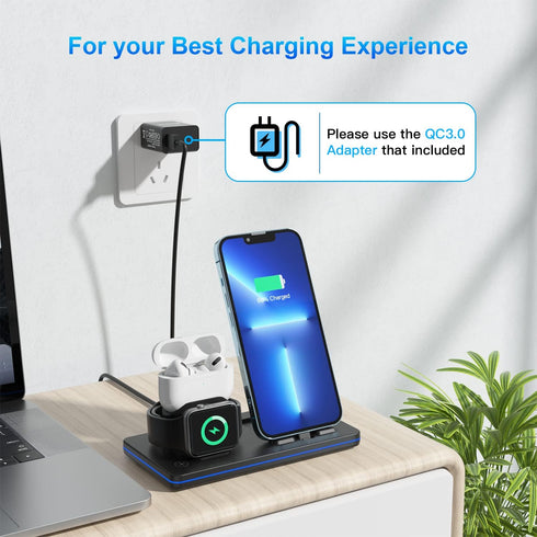 ???????? ?????? DUMTERR 3 in 1 Charging Station for Apple Products, Portable Charging Dock for iPhone and Airpods Series, Wireless Charging Stand ...