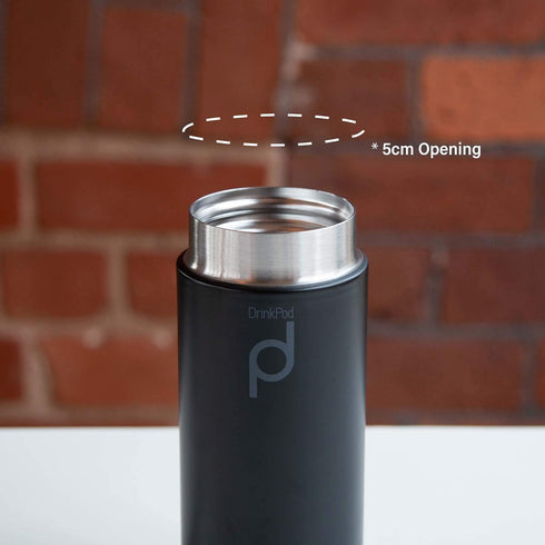 Drinkpod Grunwerg HCF-200BK Vacuum Insulated Capsule Flask, Stainless Steel, Black, 200ml...