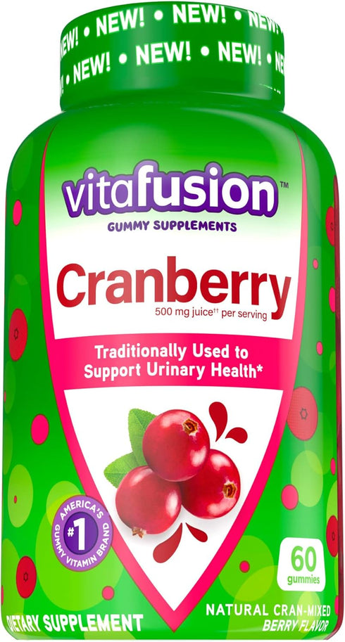 Vitafusion Cranberry Gummies for Women, 500mg Cranberry Juice Concentrate per Serving, 60ct...