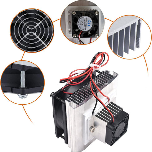 Mini Air Conditioner DC 12V DIY Thermoelectric Peltier Refrigeration Cooling System Heat Sink Conduction Module Semiconductor Fridge Refrigeration...
