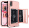 WeLoveCase for iPhone XR Wallet Case Design with Card Holder and Hidden Back Mirror Three Layer Heavy Duty Protection Shockproof All-Round Armor P...