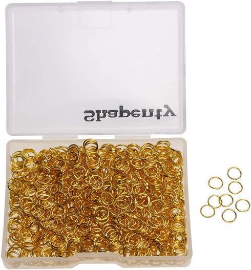 Shapenty 1000PCS Gold Plated Iron Open Jump Rings Connectors Bulk for DIY Craft Earring Necklace Bracelet Pendant Choker Jewelry Making Findings a...