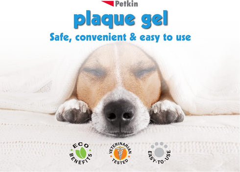 Petkin Plaque Remover Gel – Cleans Teeth and Gums, Removes Plaque and Tartar - Freshens Breath and Whitens Teeth with Baking Soda - Ideal for Dail...