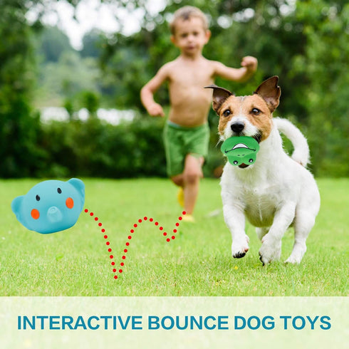 Squeaky Dog Toys Durable Soft Latex Rubber Teething Chewing Interactive Fetch Play Squeak Puppy Toys with Funny Face for Puppy Small Medium Dog 6p...