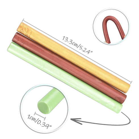 Glue Gun Sealing Wax Rods, Sealing Wax Sticks for Wax Seal Stamp, 10pcs Pack Mix Color - Metallic...