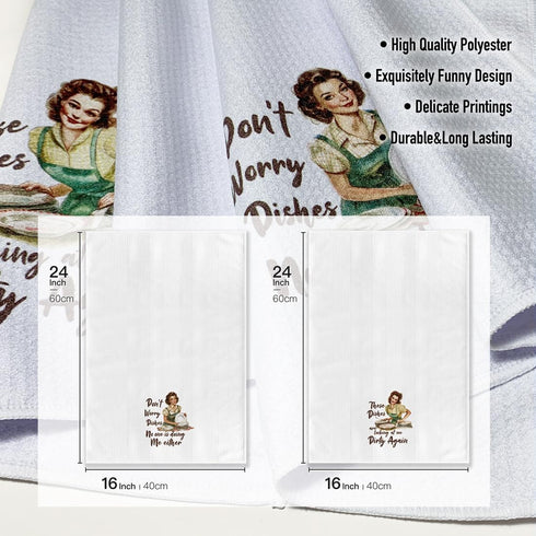 Dishes,Kitchen Towels,Funny Joked Themed Dishcloth,16 * 24,2Pack,Microfiber Bar Towel,Hilarious Hand Towels,High Absorbent Dish Towels,Best Gifts ...