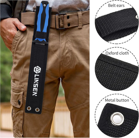 Liphontcta Linsen-Outdoor Stainless Steel Garden Knife with 7.8" Blade and New Bule Handle, Double Side Utility Sod Cutter Lawn Repair Garden Knif...