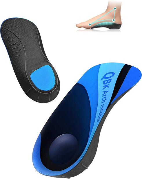 Heel Pain Relief, QBK Insoles for Standing All Day, Solving Plantar Fasciitis, Arch Collapse, Flat Heel Tendinitis, O-Shaped Leg, X-Shaped Leg, St...